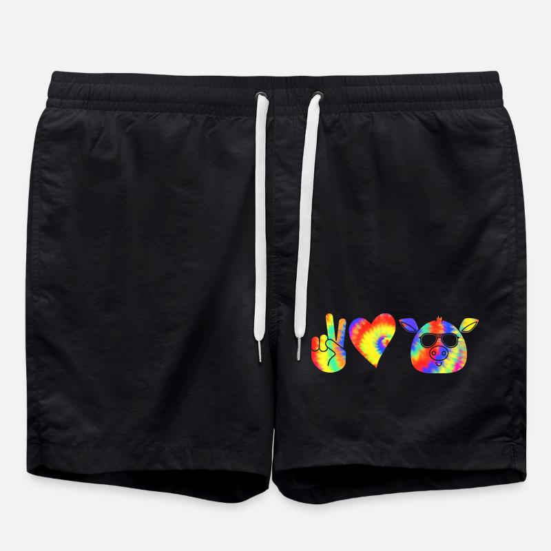 Schwein - Badeshorts - Schwarz