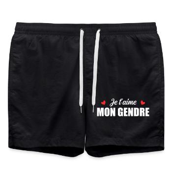 Je t'aime mon gendre - Short de bain - noir - Devant - AI Model Male 185 light (185cm)