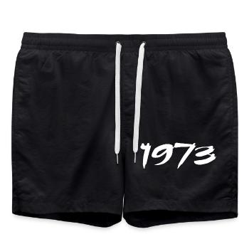 1973 Geschenk zum 52. Jahrestag 1973 Retro 1973 - Badeshorts - Schwarz - Vorne - AI Model Male 185 light (185cm)