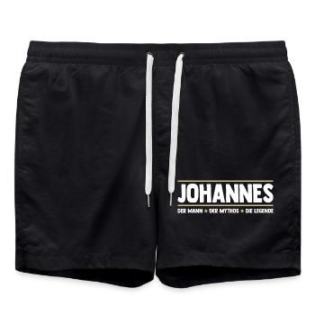 Johannes - Short de bain - noir - Devant - AI Model Male 185 light (185cm)