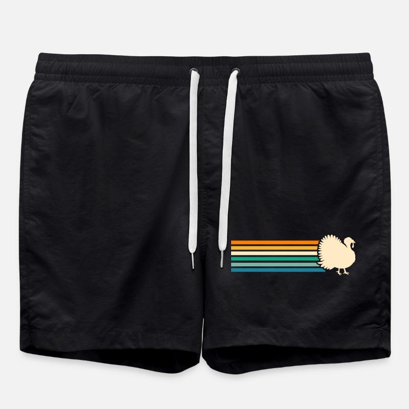 Chickens Rooster Turkey - Swim Trunks - black