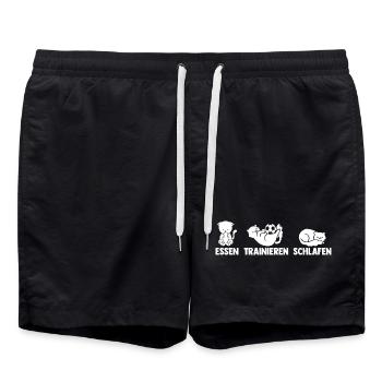 Fußballspieler Fußball - Badeshorts - Schwarz - Vorne - AI Model Male 185 light (185cm)