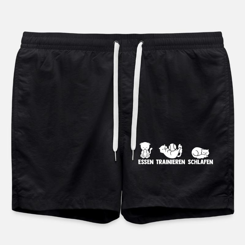 Baseball Player Baseball - Swim Trunks - black