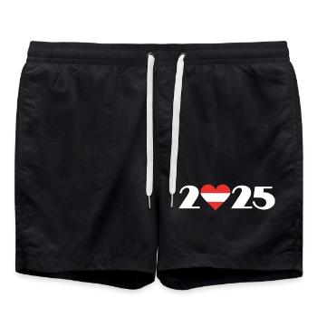 Vacation in Austria 2025, Travel to Austria - Swim Trunks - black - Front - AI Model Male 185 light (185cm)