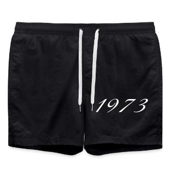 1973 Geburtstagsgeschenk, Original seit 1973 - Badeshorts - Schwarz - Vorne - AI Model Male 185 light (185cm)