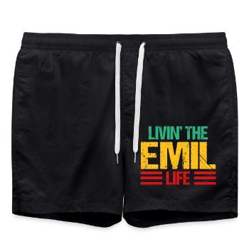 Emil - Badeshorts - Schwarz - Vorne - AI Model Male 185 light (185cm)