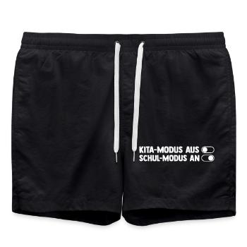 Kita Abgänger Einschulung Schulkind - Badeshorts - Schwarz - Vorne - AI Model Male 185 light (185cm)