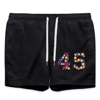 Fleurs 45 - Short de bain - noir - Devant - AI Model Male 185 light (185cm)