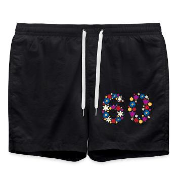 Fleurs 60 - Short de bain - noir - Devant - AI Model Male 185 light (185cm)