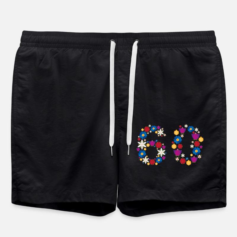 Flowers 60 - Badeshorts - Schwarz