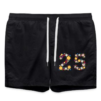 Fleurs 25 - Short de bain - noir - Devant - AI Model Male 185 light (185cm)
