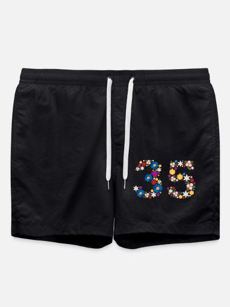 Flowers 35 - Badeshorts - Schwarz