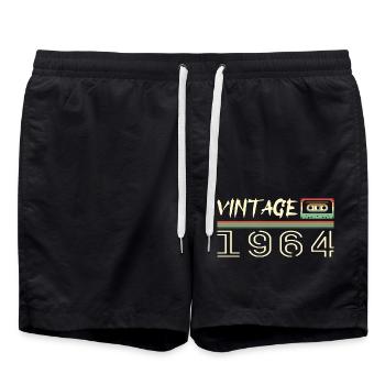 1964 Original 1964 Rétro Cadeau Anniversaire 1964 - Short de bain - noir - Devant - AI Model Male 185 light (185cm)