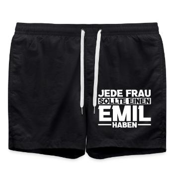 Emil - Badeshorts - Schwarz - Vorne - AI Model Male 185 light (185cm)