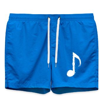 Musical Note Brush Design Modern Vector White - Swim Trunks - cobalt blue - Front