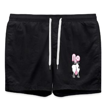 No - funny cow - Swim Trunks - black - Front - AI Model Male 185 light (185cm)
