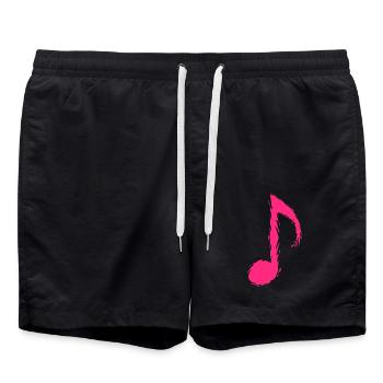 Music note musical note symbol - Swim Trunks - black - Front - AI Model Male 185 light (185cm)