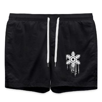 Tropfen Graffiti Schneestern - Badeshorts - Schwarz - Vorne - AI Model Male 185 light (185cm)