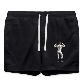 Homme nu avec des chaussettes - Short de bain - noir - Devant - AI Model Male 185 light (185cm)