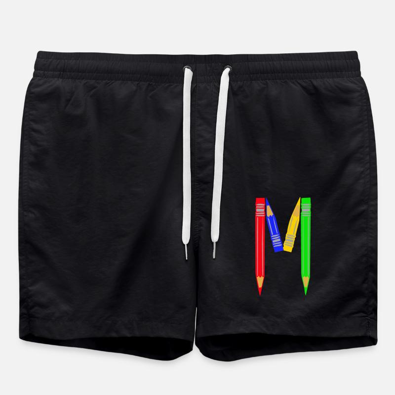 buntstifte m - Badeshorts - Schwarz