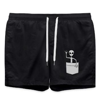 Sac chemise Science Fiction Alien - Short de bain - noir - Devant - AI Model Male 185 light (185cm)