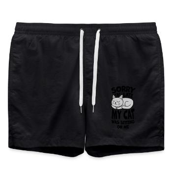 désolé chat était assis - Short de bain - noir - Devant - AI Model Male 185 light (185cm)
