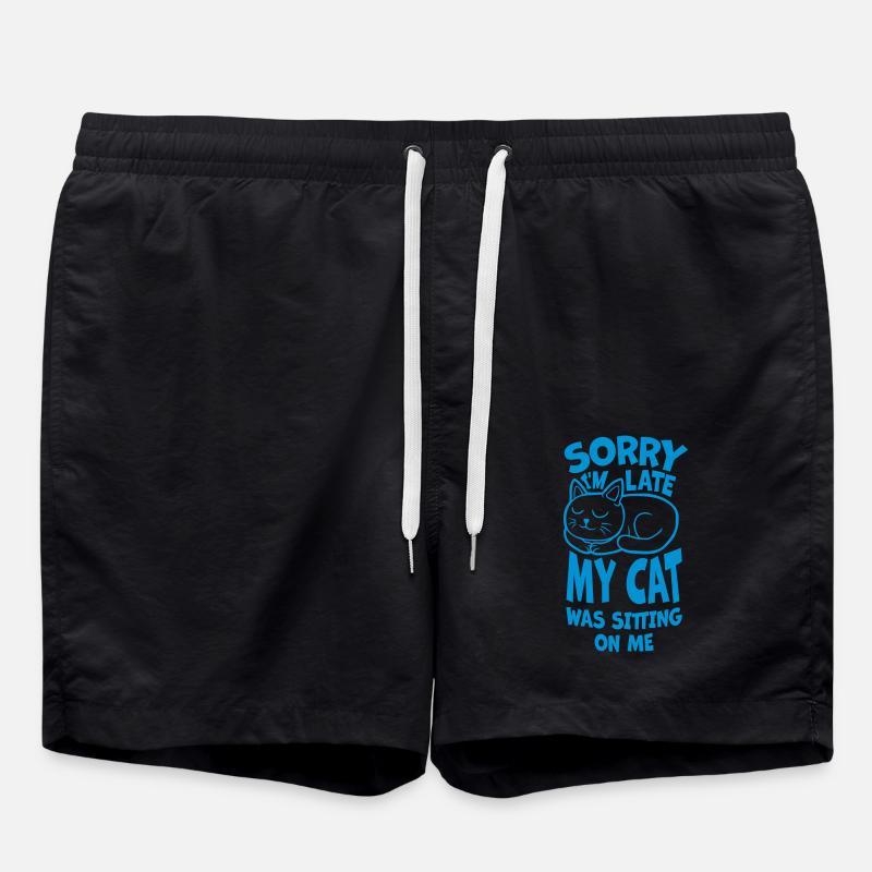 sorry cat was sitting - Badeshorts - Schwarz