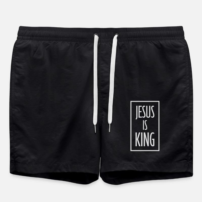 jesus is king quote - Swim Trunks - black