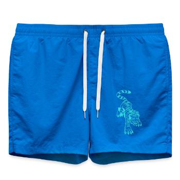 Tiger and lightning under the paws (monochrome blue - Swim Trunks - cobalt blue - Front