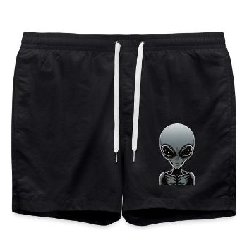 Alien gris - Short de bain - noir - Devant - AI Model Male 185 light (185cm)