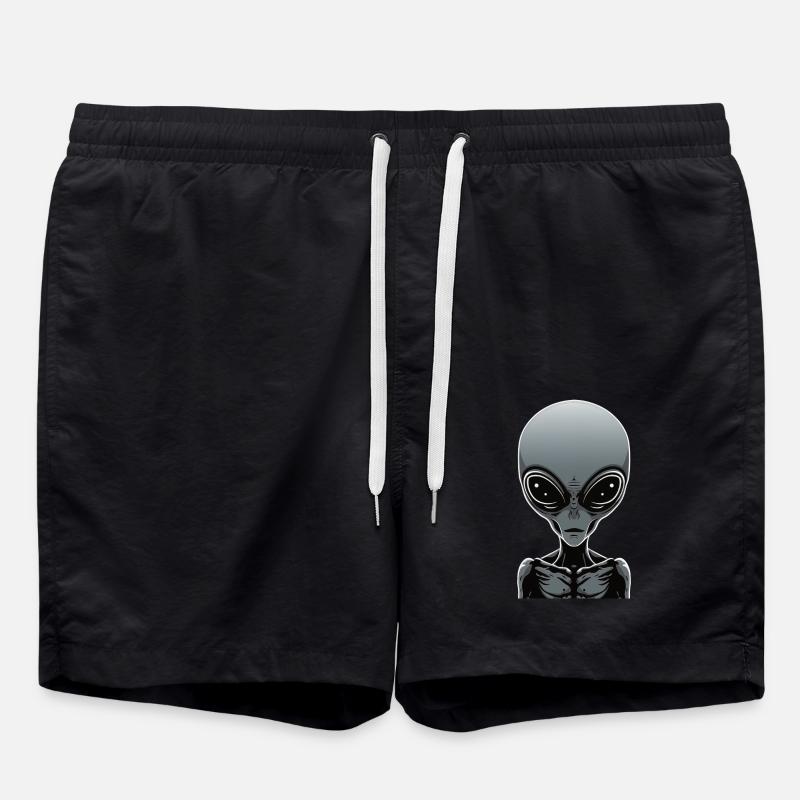 Grey Alien - Swim Trunks - black