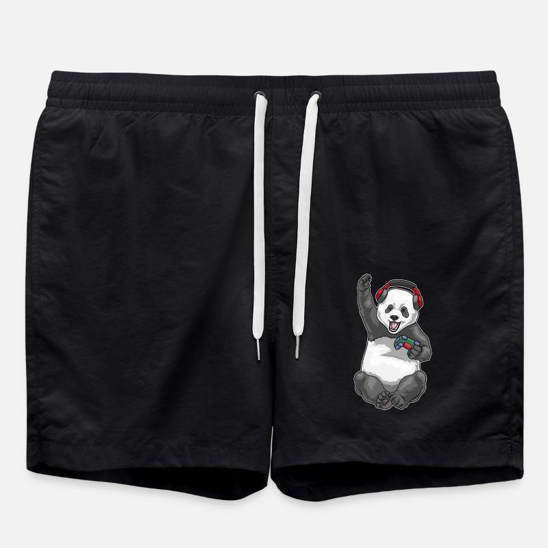 Panda Gamer Controller - Badeshorts - Schwarz