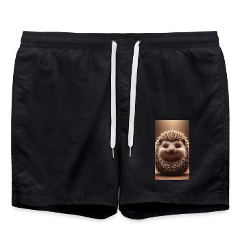 Hedgehog - Swim Trunks - black - Front - AI Model Male 185 light (185cm)
