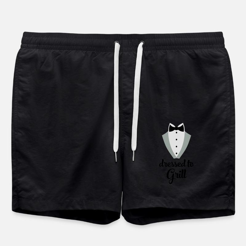 Tablier de cuisine drôle pour hommes - Short de bain - noir
