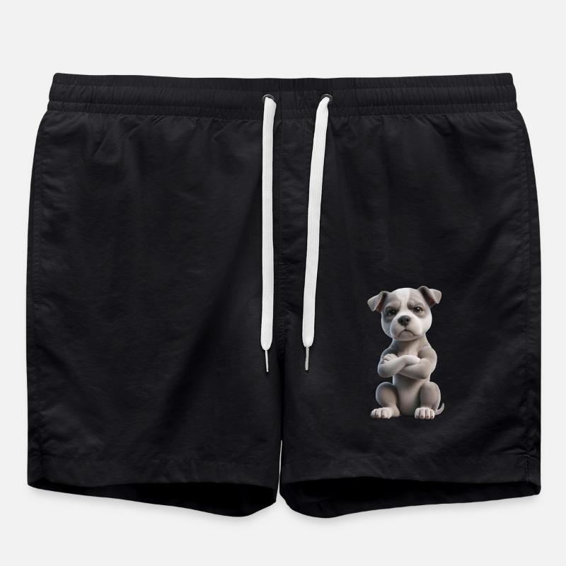 Hund grimmig 2 - Badeshorts - Schwarz