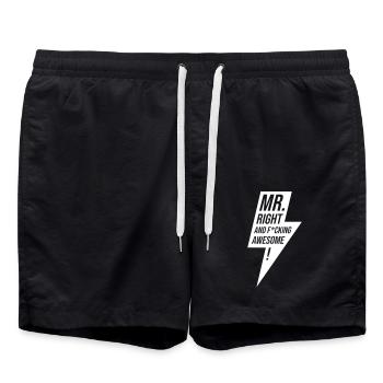 Mr Right - Badeshorts - Schwarz - Vorne - AI Model Male 185 light (185cm)