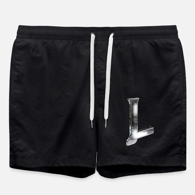 Chrome ,, L " Metallic - Badeshorts - Schwarz