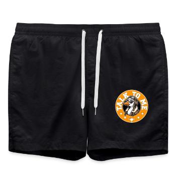 SPRICH MIT MIR, GANS - Badeshorts - Schwarz - Vorne - AI Model Male 185 light (185cm)