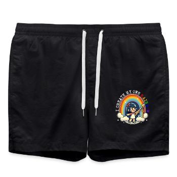 I CREATE MY OWN RAINBOW - Swim Trunks - black - Front - AI Model Male 185 light (185cm)