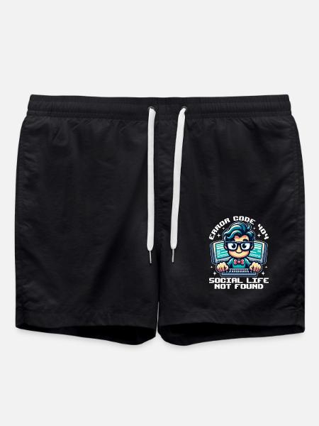 ERROR CODE 404 SOCIAL LIFE NOT FOUND - Swim Trunks - black