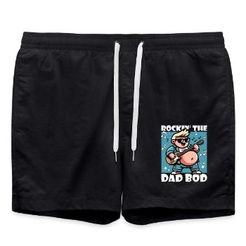ROCKIN' THE DAD BOD - Swim Trunks - black - Front - AI Model Male 185 light (185cm)