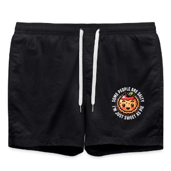 MANCHE LEUTE SIND SALZIG, ICH BIN EINFACH NUR SÜSS WIE EIN KUCHEN - Badeshorts - Schwarz - Vorne - AI Model Male 185 light (185cm)