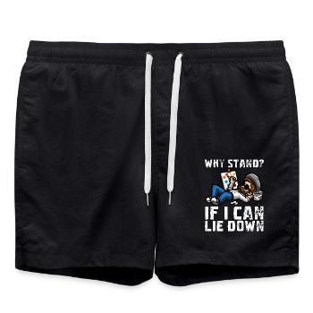 POURQUOI SE TENIR DEBOUT ? SI JE PEUX M’ALLONGER - Short de bain - noir - Devant - AI Model Male 185 light (185cm)
