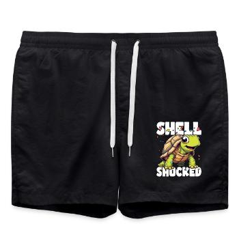 SHELL SHOCKED AND LOVING IT - Swim Trunks - black - Front - AI Model Male 185 light (185cm)