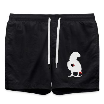 African grey parrot - Swim Trunks - black - Front - AI Model Male 185 light (185cm)