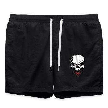 Rockmusik Totenkopf - Badeshorts - Schwarz - Vorne - AI Model Male 185 light (185cm)