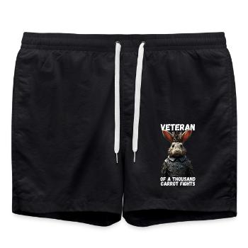 Veteran of a Thousand Carrot Fights - Swim Trunks - black - Front - AI Model Male 185 light (185cm)