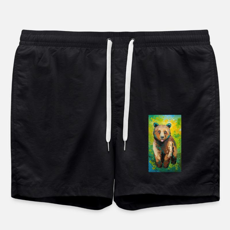 Bear Painting Bär Gemälde - Badeshorts - Schwarz