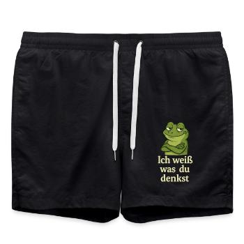 Grenouille souriante, je sais ce que tu penses - Short de bain - noir - Devant - AI Model Male 185 light (185cm)