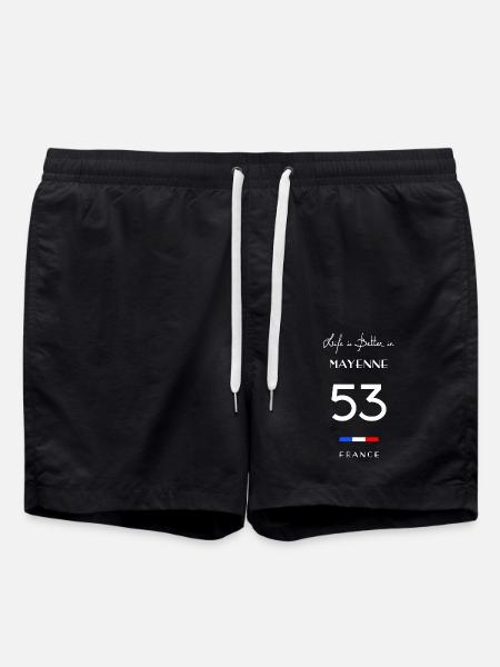 La vie est meilleure MAYENNE 53 Pays de la Loire - Short de bain - noir